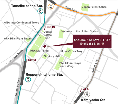 SAKURAZAKA LAW OFFICE MAP